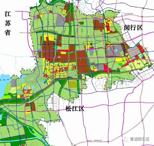 而在青浦区的整体地图上,这块地方被标注为灰色,相关的青浦区城市图如图片