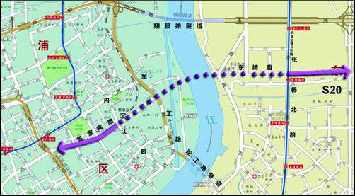 　　周家嘴路越江隧道预计2019年通车 全长约4.45公里