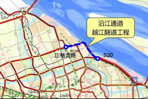 　　沿江通道越江隧道2019年建成 上海郊环线将成环