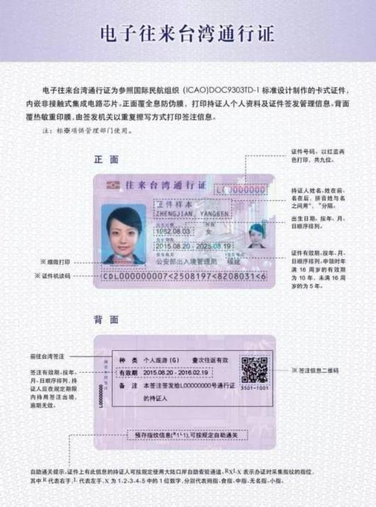 上海4月24日起全面启用电子往来台湾通行证