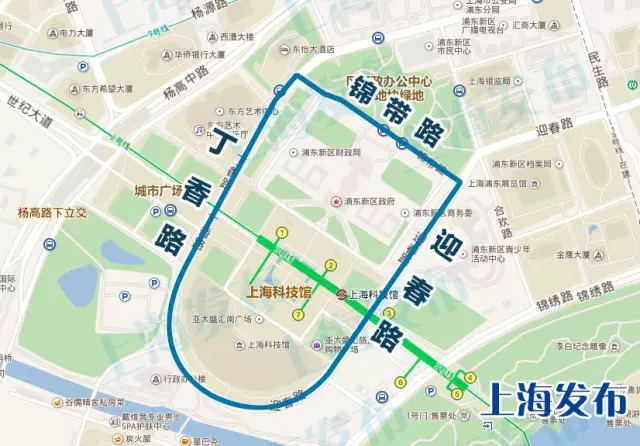 含上述道路) 具体路段:   广场东路(地名办未命名)(世纪大道-锦带路)