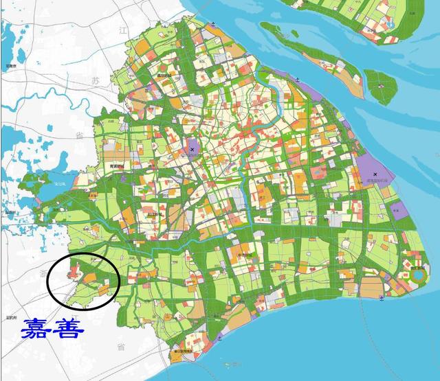 上海市金山区2035总规的中心镇临近沪杭高铁金山北站的枫泾镇