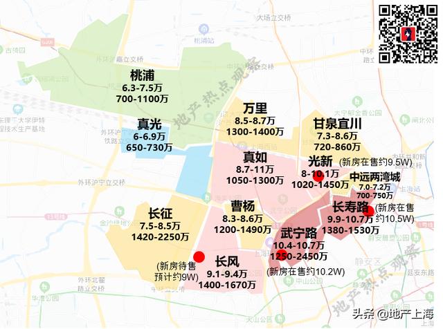 百家号_侬好上海          普陀区的天花板价位于 武宁路,长寿路板块