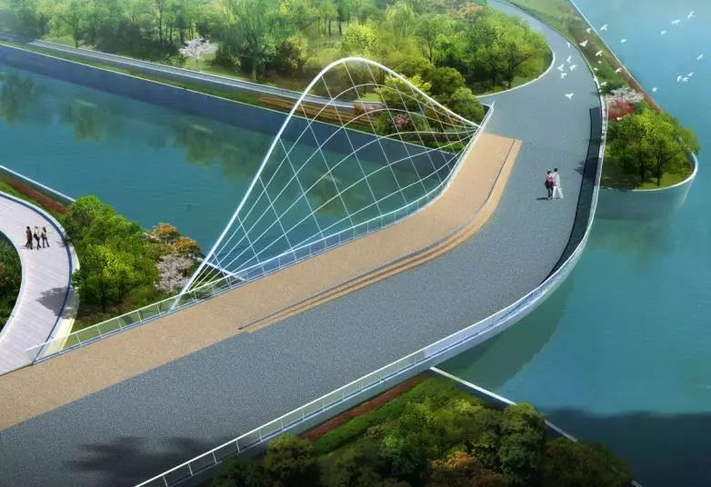 通协河景观桥效果图
