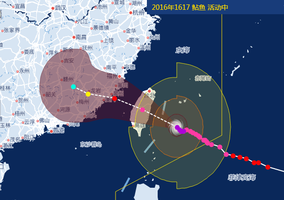 图说:台风"鲇鱼"路径预报图